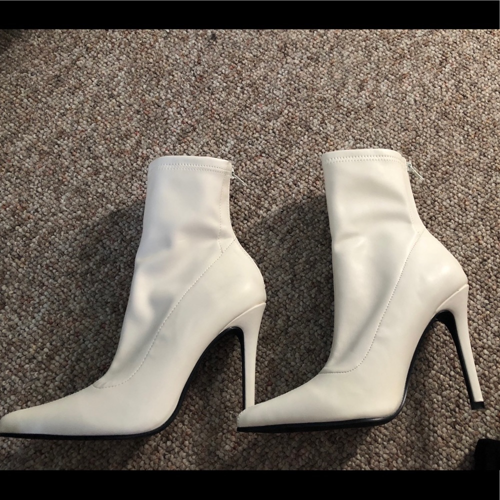 White Booties **NEVER WORN**